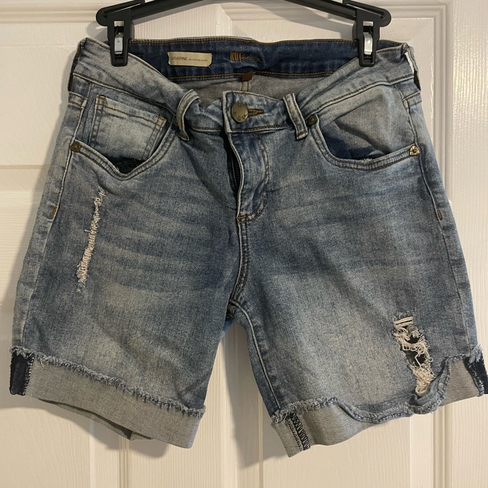 Catherines Blue Distressed Jean Shorts size 6